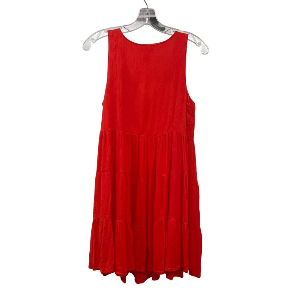 Japna Womens Sleeveless Shift Dress V-Neck Tiered Orange Size Medium - Picture 7 of 8